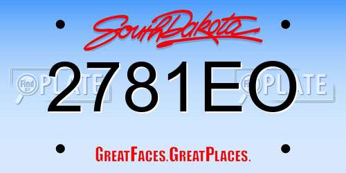 2781EO South Dakota License Plate