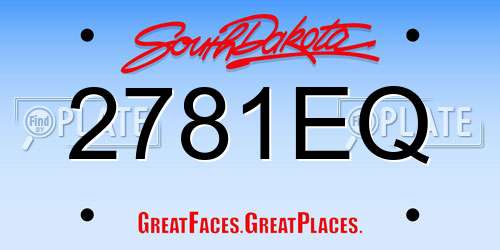 2781EQ South Dakota License Plate