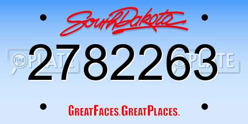 2782263 South Dakota License Plate