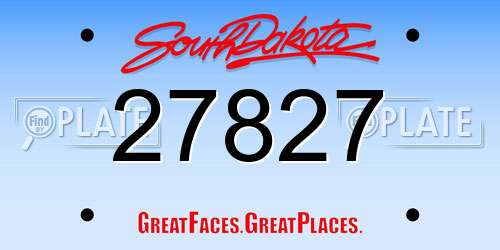 27827 South Dakota License Plate