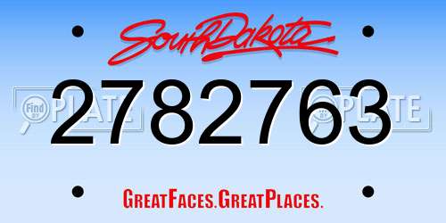2782763 South Dakota License Plate