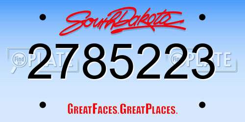 2785223 South Dakota License Plate