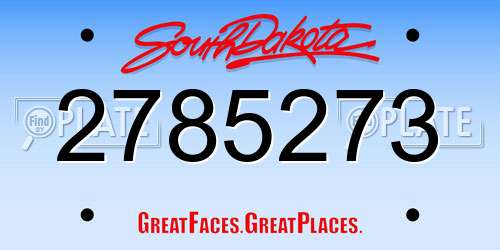 2785273 South Dakota License Plate