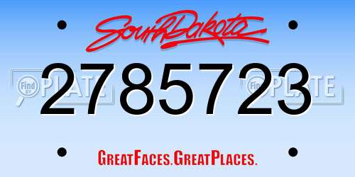2785723 South Dakota License Plate