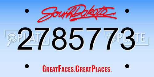 2785773 South Dakota License Plate
