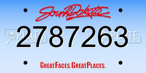 2787263 South Dakota License Plate