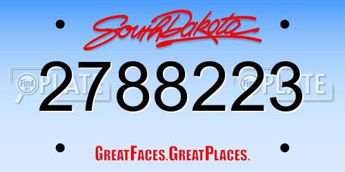 2788223 South Dakota License Plate