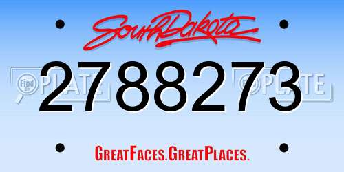 2788273 South Dakota License Plate
