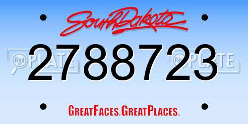 2788723 South Dakota License Plate