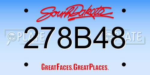 278B48 South Dakota License Plate