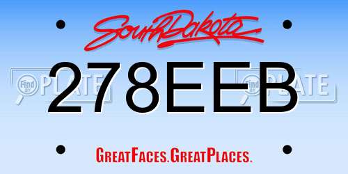 278EEB South Dakota License Plate