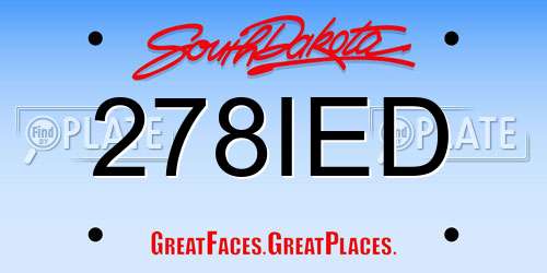 278IED South Dakota License Plate