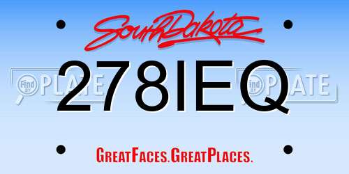 278IEQ South Dakota License Plate