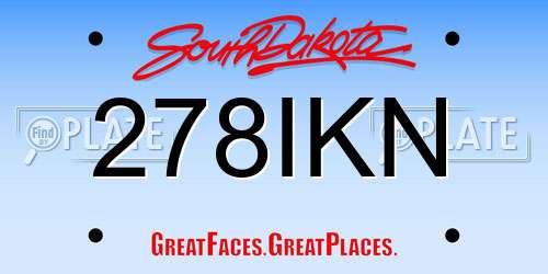 278IKN South Dakota License Plate