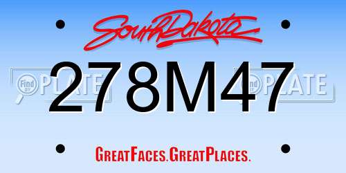 278M47 South Dakota License Plate