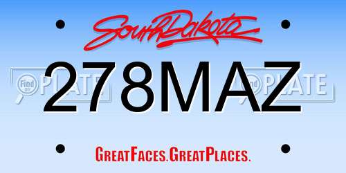 278MAZ South Dakota License Plate