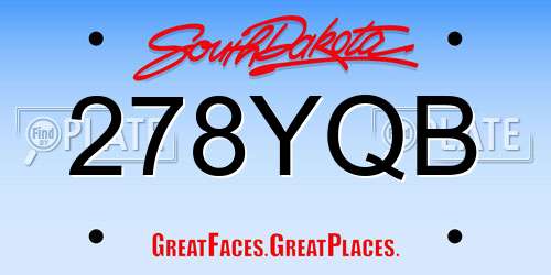 278YQB South Dakota License Plate