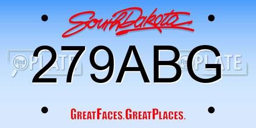 279ABG South Dakota License Plate