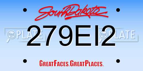 279EI2 South Dakota License Plate