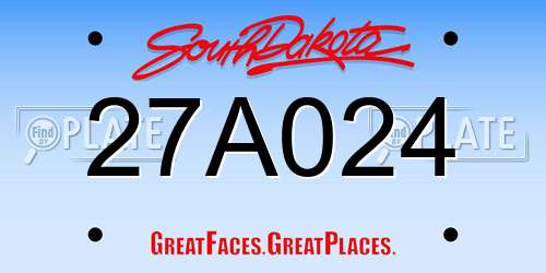 27A024 South Dakota License Plate