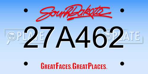 27A462 South Dakota License Plate
