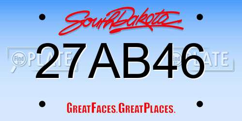 27AB46 South Dakota License Plate