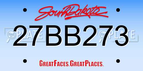 27BB273 South Dakota License Plate