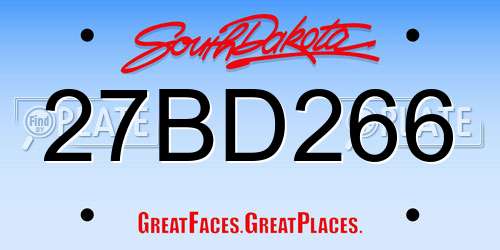 27BD266 South Dakota License Plate
