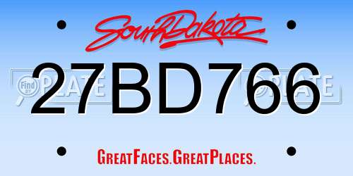27BD766 South Dakota License Plate