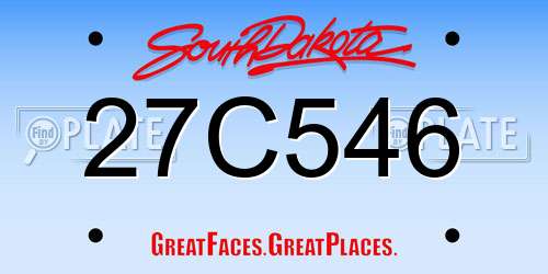 27C546 South Dakota License Plate