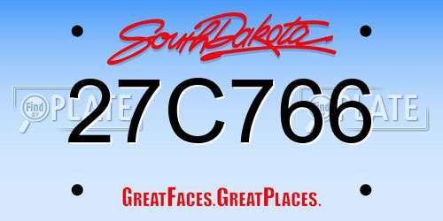 27C766 South Dakota License Plate