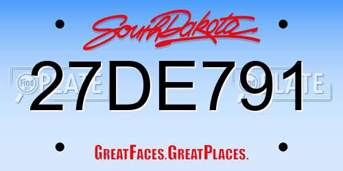 27DE791 South Dakota License Plate