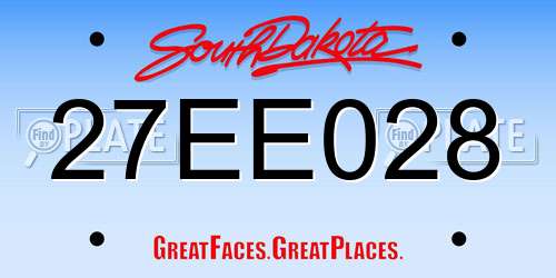 27EE028 South Dakota License Plate