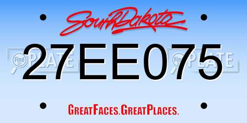 27EE075 South Dakota License Plate