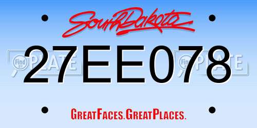 27EE078 South Dakota License Plate