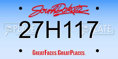 27H117 South Dakota License Plate