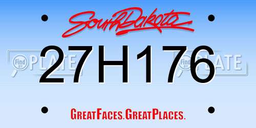 27H176 South Dakota License Plate