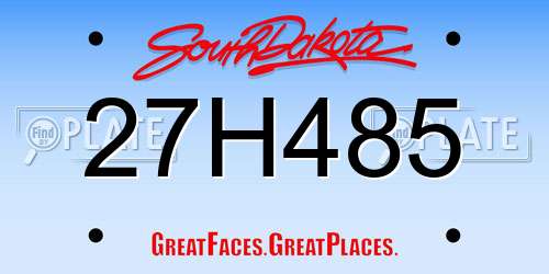 27H485 South Dakota License Plate