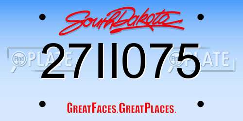 27II075 South Dakota License Plate