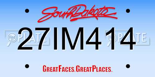 27IM414 South Dakota License Plate