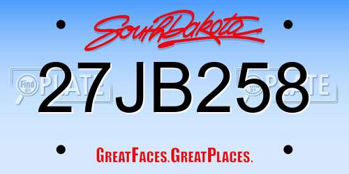 27JB258 South Dakota License Plate