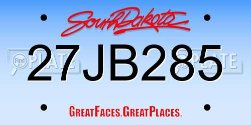27JB285 South Dakota License Plate