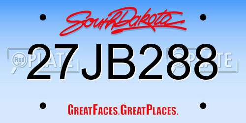 27JB288 South Dakota License Plate