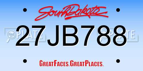 27JB788 South Dakota License Plate