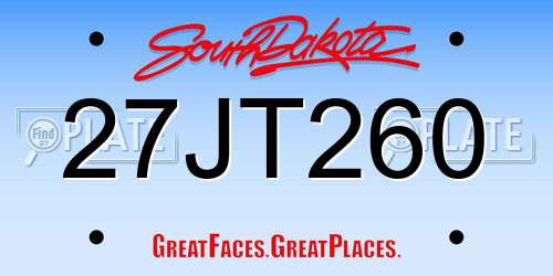 27JT260 South Dakota License Plate