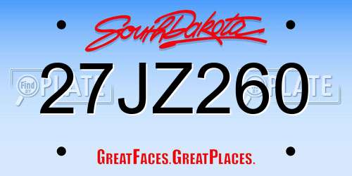27JZ260 South Dakota License Plate