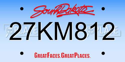 27KM812 South Dakota License Plate