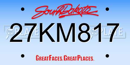 27KM817 South Dakota License Plate