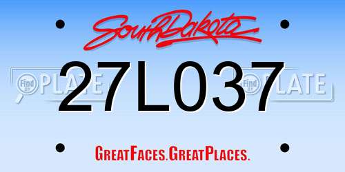27L037 South Dakota License Plate