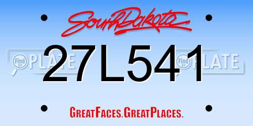 27L541 South Dakota License Plate